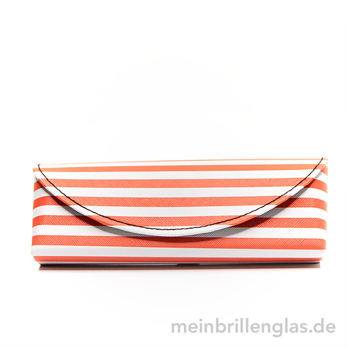 Enrico Brillenetui Orange - Magnetverschluss Velour Innenfutter