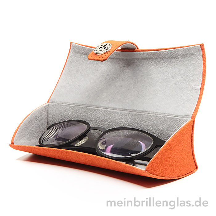 Brillenetui Hartschale in weicher Haptik und Magnetverschluss, orange. -  meinbrillenglas