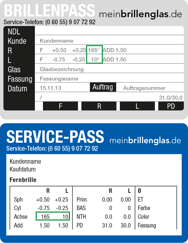 Brillenpaß Lesehilfe bei Computer-Arbeitsplatzbrille für ACHSE